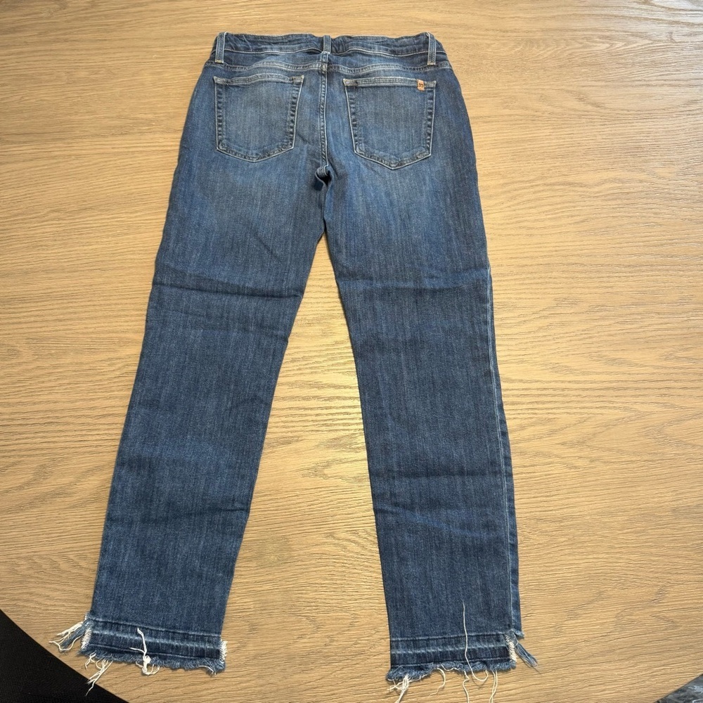 Joe's Jeans Straight Ankle Distressed High Low Hem Sz 30 Classic Preppy Luxury - Picture 3 of 8